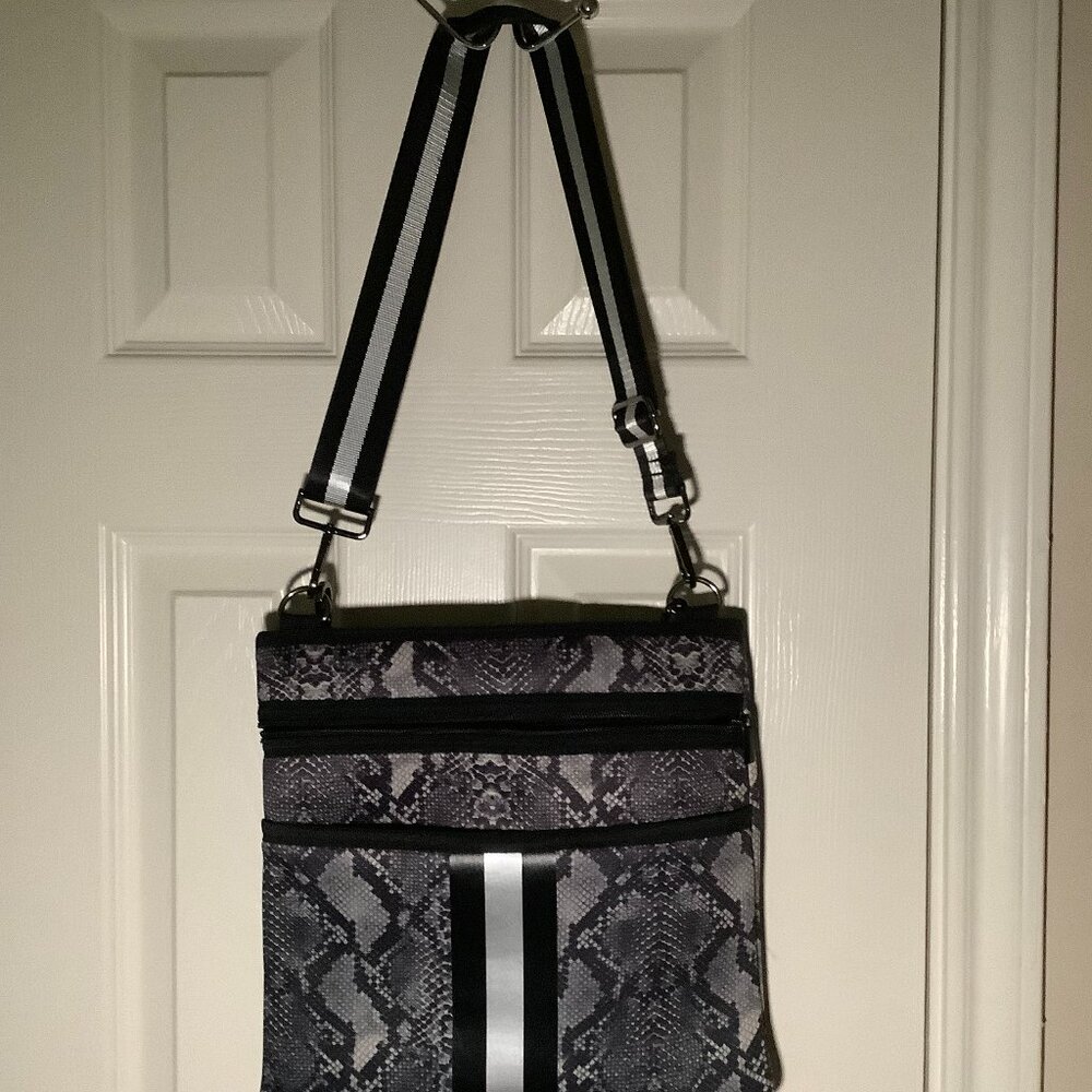 Haute Shore Blue Snake Print Crossbody Tote